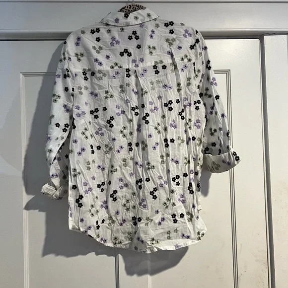 Anthropologie Maeve Embroidered Floral 
Button-down  Blouse - XL - NWT - Picture 11 of 16